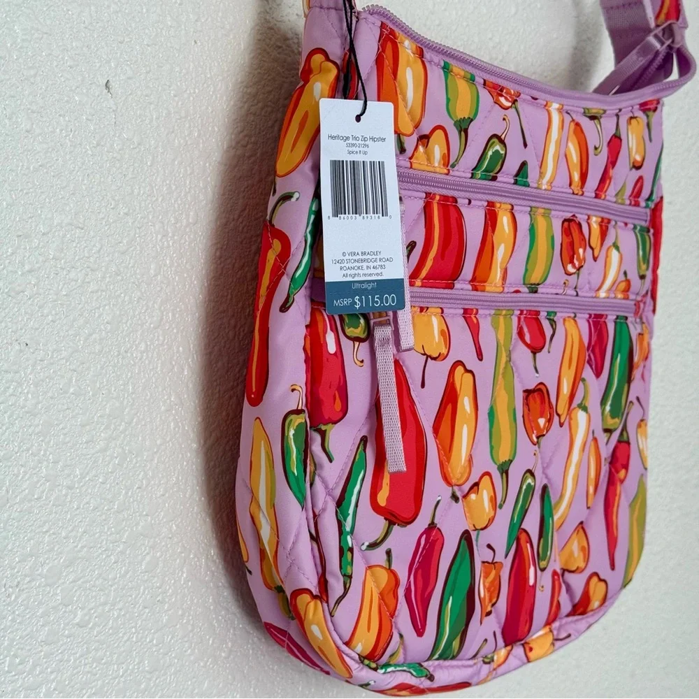 Vera Bradley New‎ Spice It Up Heritage Trio Zip Hipster Crossbody Bag Purse